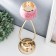 Climber Metal, ceramics "delicate bud" gold with pink 11.5x11.5x42 cm