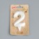 Candle in the Cake "Fine", number "2", pearl, 6.5 cm