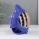 Ceramics candlestick for 1 candle "fish with patterns" blue 15.7x8.8x14.3 cm