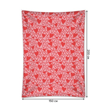 Decorative panel with photo printing "A lot of hearts", vertical, size 150x200 cm-1