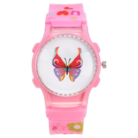 Watch is a wrist-on, "Butterflies", D-3.5 cm, silicone strap L-21.5 cm-1