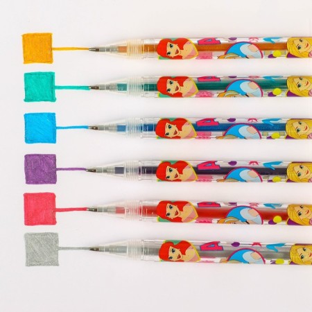 Ballpoint pen with sparkles, 6 colors, princesses-1