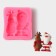 Mold "Santa Claus and Deer", silicone, 6.5 × 5.7 × 1.8 cm, pink color