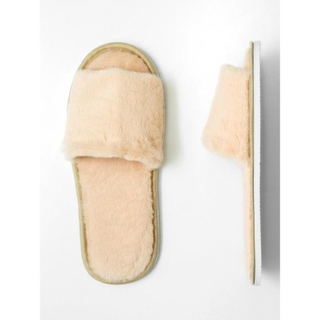 Women's slippers open nose, size 39-41, beige color-2
