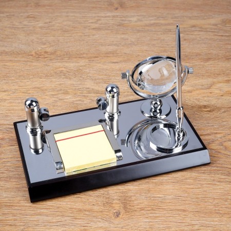 Table set 4V1 with a business card holder, black tree
