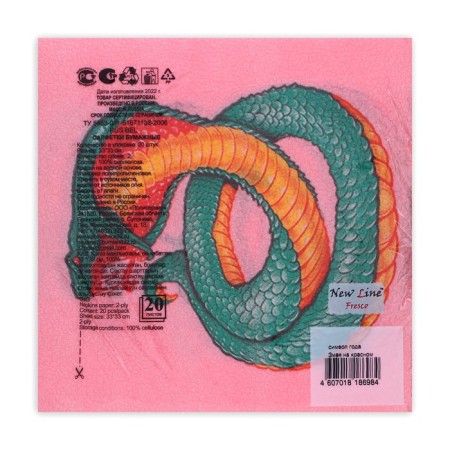 Paper Nev Line Fresco “Snake on Red” 2 layers, 33x33, 20 pcs.-2