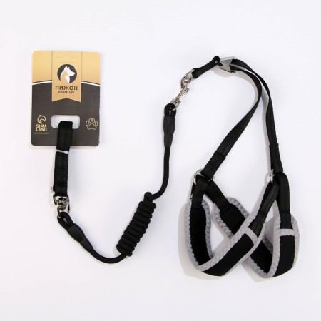The set is soft slopes, a leash 120 x 1 cm with a swivel, s, Osh 26-67 cm, og 26-67 cm, black-5