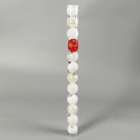 Set of balls plastic D-4 cm, 12 pcs "Melody" branches, white-1