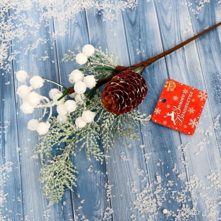 Decor "Winter Miracle" White Berries Bill 24 cm-2