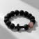 Bracelet male "stamina" cross, beads No. 12, color brown-black
