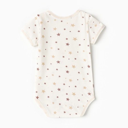Body baby with short sleeve, white color/stars, height 68-4