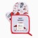 Set of kitchen. Dolyana "Mushrooms": mittens 20x28 cm, severity 17x17 cm, 35% HL, 65% PE