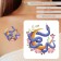 Tattoo on the body color "Snake for a month with flowers" 6x6 cm