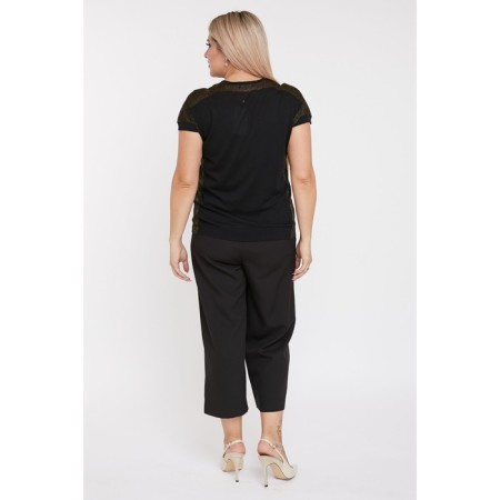 Female trousers, size 64, black color-1