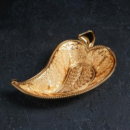 Fruit stand "Leaf gold", 22 × 12 × 2.5 cm, gold color