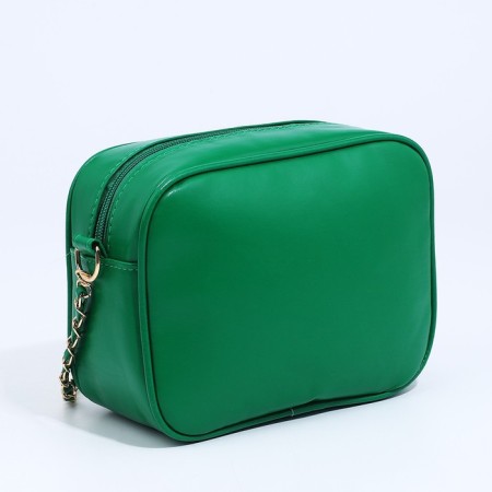 Bag Cross-Bodi with a zipper, green color-2