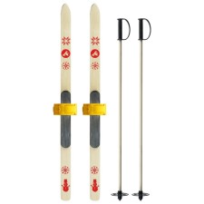 Ski -adolescent kit: skiing 90 cm, sticks 80 cm, Mix colors