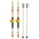 Ski -adolescent kit: skiing 90 cm, sticks 80 cm, Mix colors