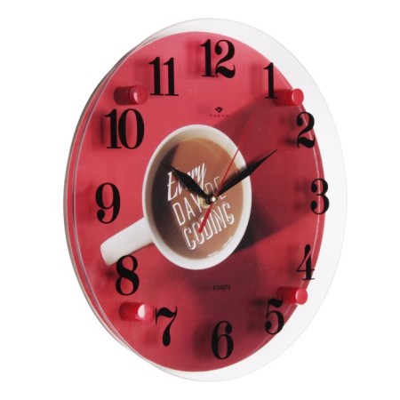 Wall clock, interior: kitchen, "cup of coffee", silent, d-30 cm-1