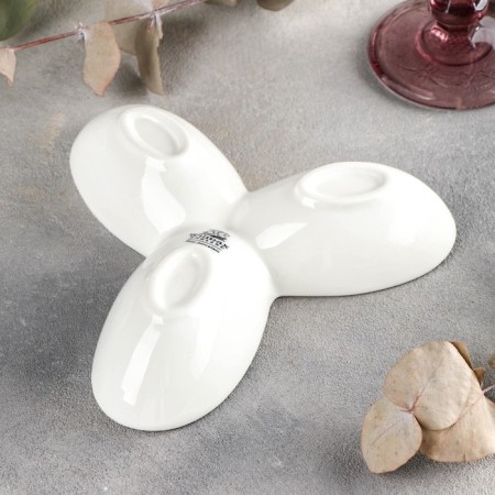 Porcelain 3 cells 3 cells Wilmax, D = 17 cm, white color-2