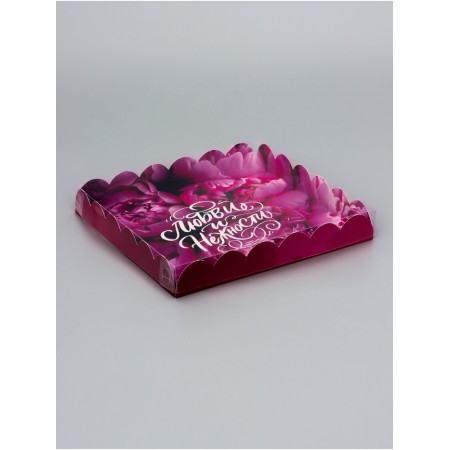 Cookie box, confectionery packaging, "compliment", 21 x 21 x 3 cm-1