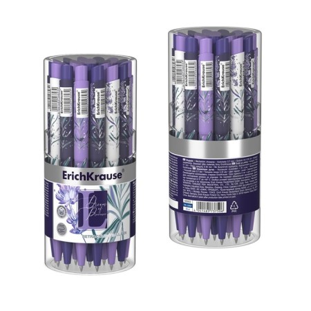 Handle Automatic Erichkrause Lavender Matic & Grip, rubber emphasis, node 0.7 mm, blue ink, letter line 1,200 meters, mix-3