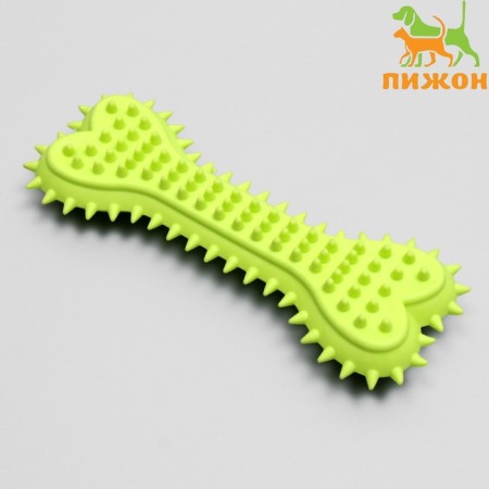Chewing toy castle "bone with spikes", 15 x 6 x 2.5 cm, salad