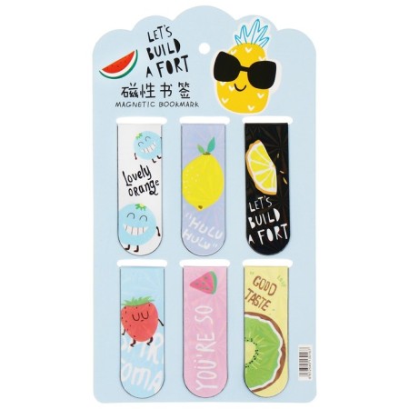 A set of magnetic bookmark for books Calligrata 6 pieces, "Fruits/berries", mix-3