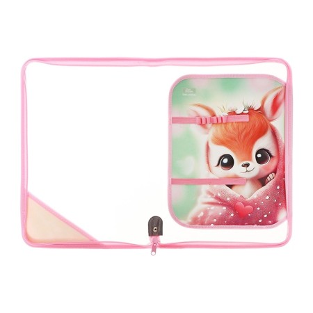 A4 labor folder, plastic, lightning around, folding bar, with a filling of 10 items, calligrata, PTR-1, "deer"-3
