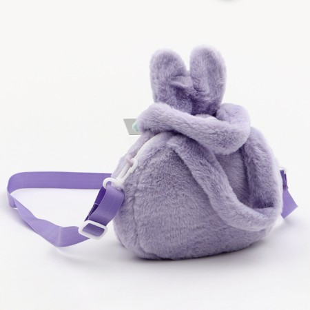 Children's "Bunny" bag with a bow, 18 cm, purple color-1