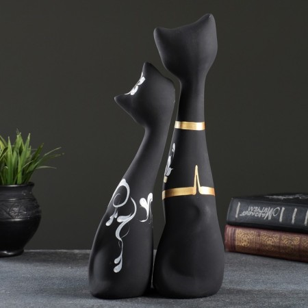 Figure "Love Cats" set 2pcs Black 7x9x24cm-2