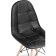 Wooden chair Kvadro array of beech/metal/eco -leather, natural/black 45x52x83 cm