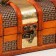 Casket wood chest "Golden network and plaster" 8.5x12x8.5 cm