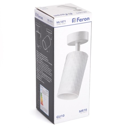 The lamp wall-flowing Feron ML1871, IP20, GU10, 35 W, 55x55x165 mm, white color-2
