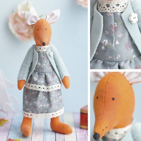 Sew for sewing. Soft toy "Home Fox Ister", 29 cm-5