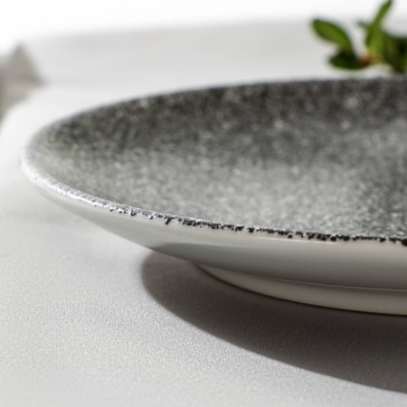 Porcelain plate flat lunar, d = 16.5 cm, gray color-2
