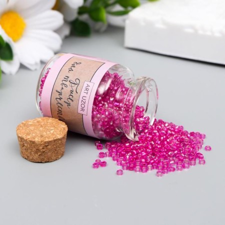 12/0 round beads in the bottle "Pink" transparent-color 20 g-1