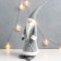 Interior light doll "Grandfather Frost in gray caftan, holds an asterisk" 60x16x13 cm