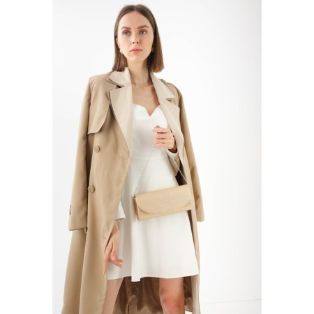 Magneta bag, long chain, beige color-3