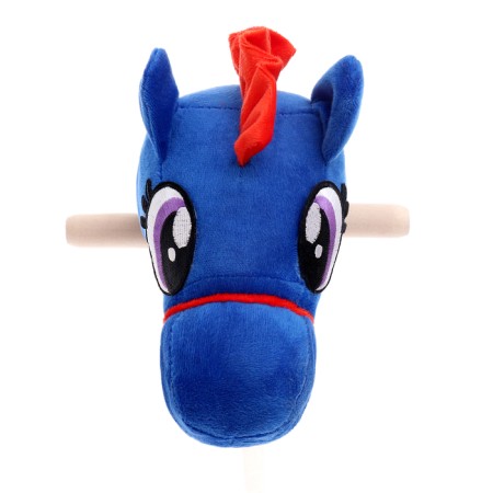 Soft toy "Horse-horseman", on a stick, mix, blue color-1