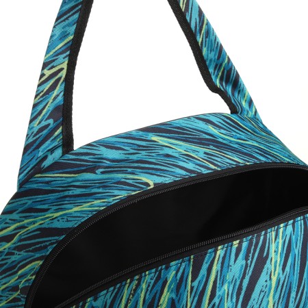 Road bag with a zipper, a suitcase holder, turquoise color-2