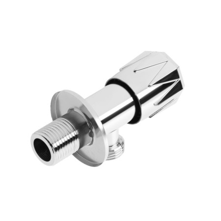 Кран угловой ZEIN engr, 1/2" х 1/2", кран-букса латунь/керамика, нерж. сталь, хром-2