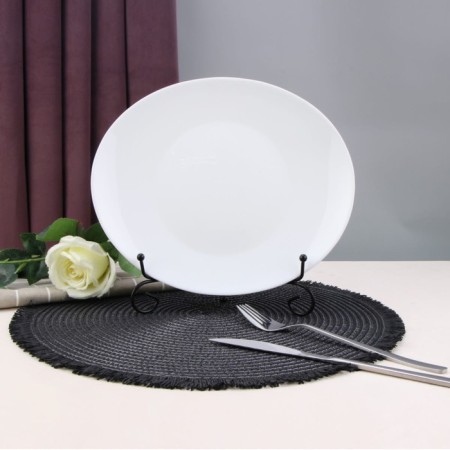 Dining plate Arya Home Ellipse, 6 pcs, d = 27 cm, white color