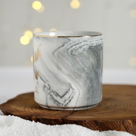 New Year! New Year's ceramic mug “Dream, everything will come true”, 350 ml, color gray color-3