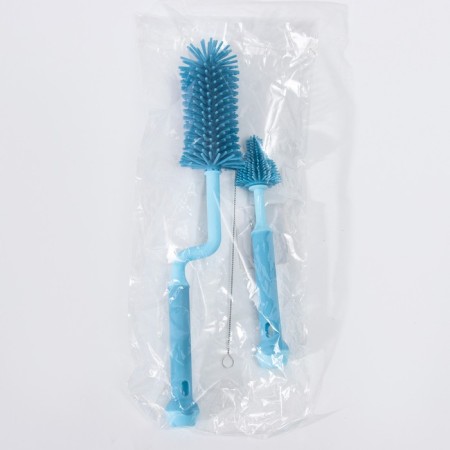 Set of brushes for bottles and nipples, 3 pcs., Blue color-7