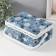 Casket for needlework "Black and white flowers on blue" 24x16x11 cm