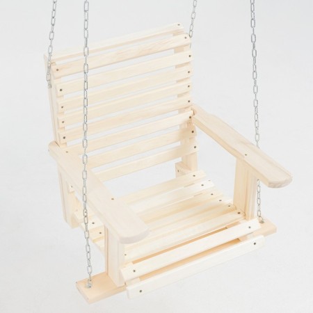 The chair is large suspended on the chain, wooden, seat 50 × 65cm-1