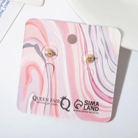 Emall earrings "cat" in circles, colored in gold-1