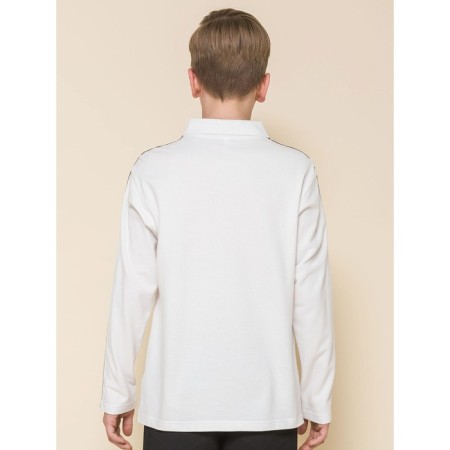 Polo for a boy with a long sleeve Pelican, height 152 cm, milk color-2