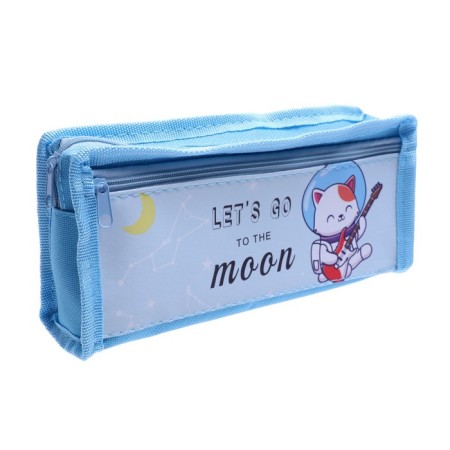 School Penal on the zipper "Cosmonaut", 2 departments, mix-5